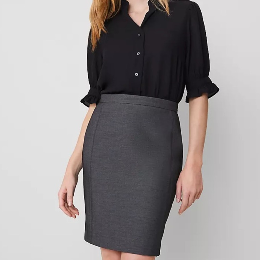 Ann Taylor Charcoal The Pencil Skirt In Bi Stretch - Picture 6 of 6